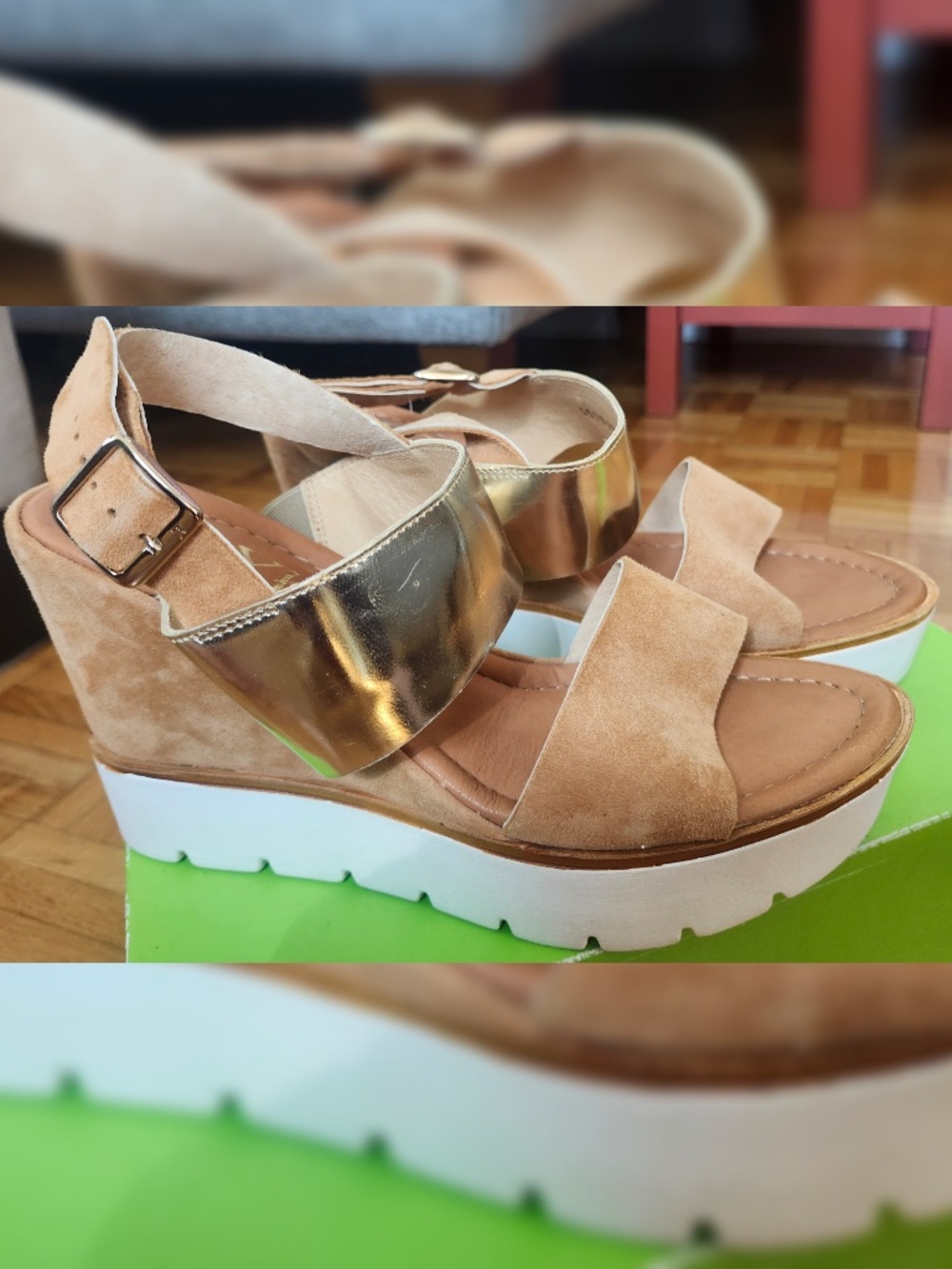 Women's genuine leather platform sandals - European size 38